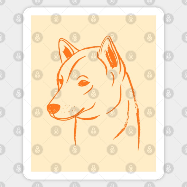 Shiba Inu (Beige and Orange) Sticker by illucalliart